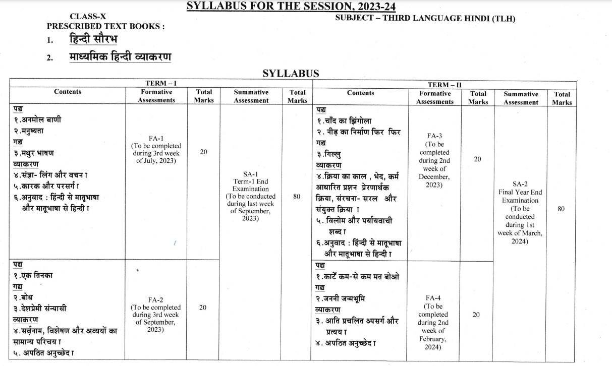 BSE Odisha Syllabus 2024-25